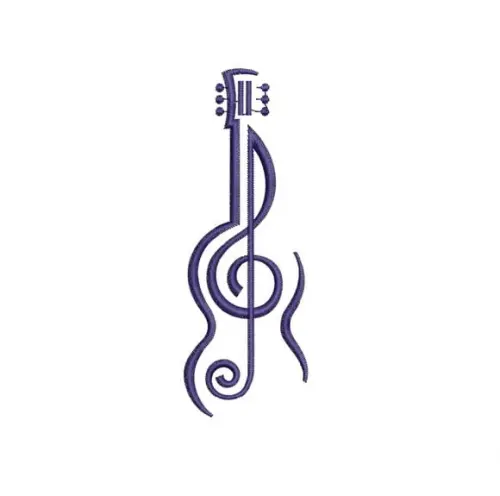 Matriz de Bordado Clave de Sol Violão