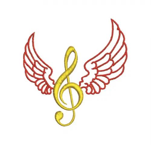 Matriz de Bordado Clave de Sol com Asas