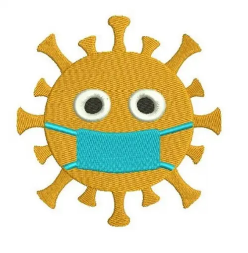 Matriz de Bordado Corona Vírus Mascara