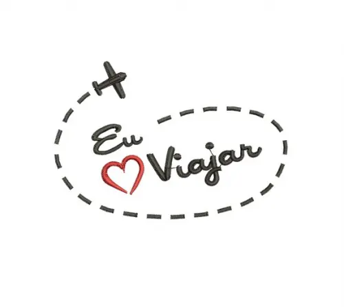 Matriz de Bordado Eu Amo Viajar