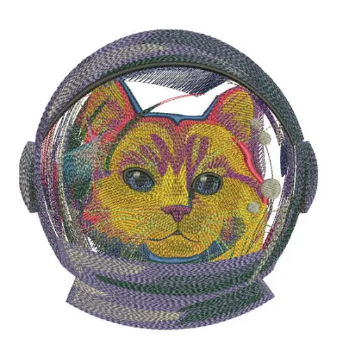 Matriz de Bordado Gato Astronauta