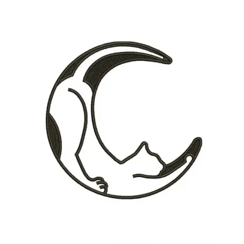 Matriz de Bordado Gato De Lua
