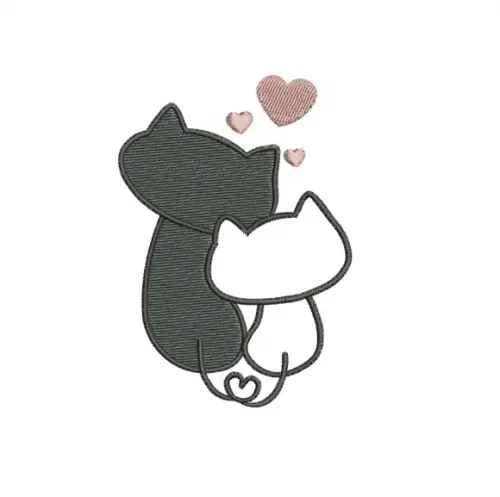 Matriz de Bordado Gatos Love 01