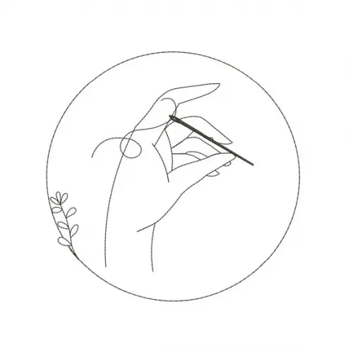 Matriz de Bordado Mão com Agulha e Linha