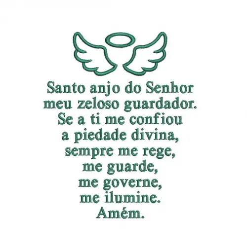 Matriz de Bordado Oração Santo Anjo