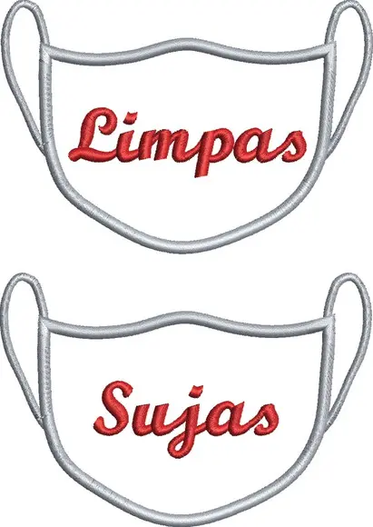 Matriz de Bordado para Porta Mascaras Sujas e Limpas