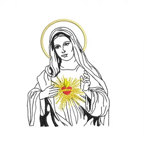 Matriz de Bordado Sagrado Coração de Maria