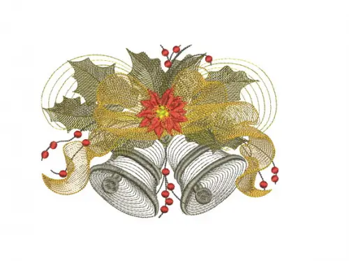 Matriz de Bordado Sinos de Natal 01