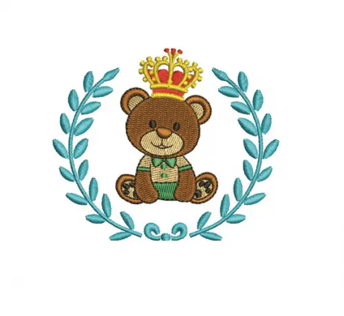 Matriz de Bordado Ursinho com Ramos