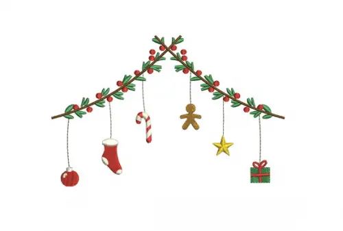 Matriz de Bordado Varal de Natal 01