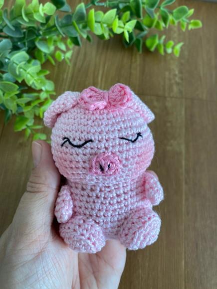 Porquinha Amigurumi de Crochê Presente para Bebê Feito à Mão