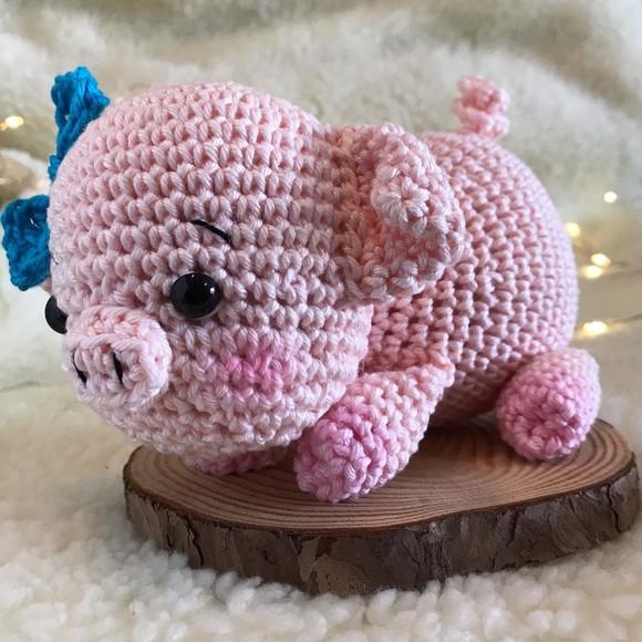 Porquinha Amigurumi de crochê presente feito à mão para crian?