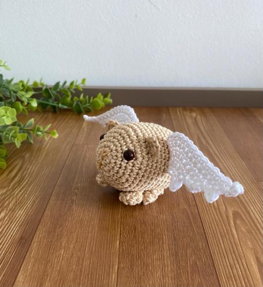 Porquinho da Índia Amigurumi de Crochê com Asinhas