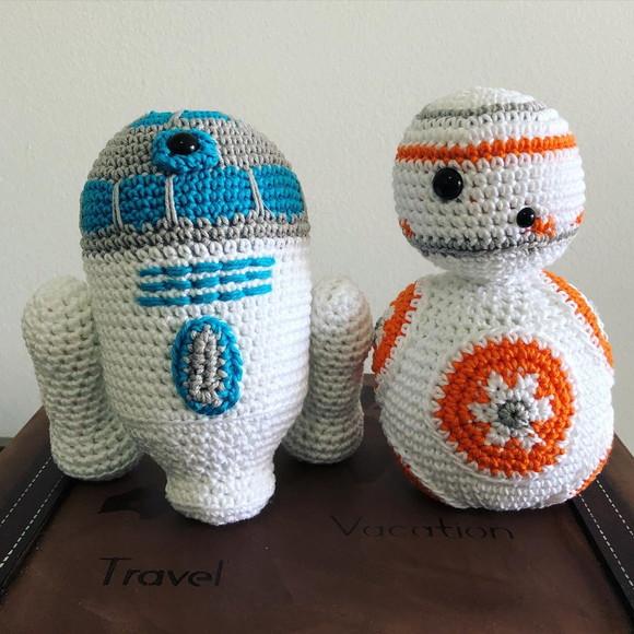 R2-D2 Star Wars Amigurumi de crochê presente feito à mão