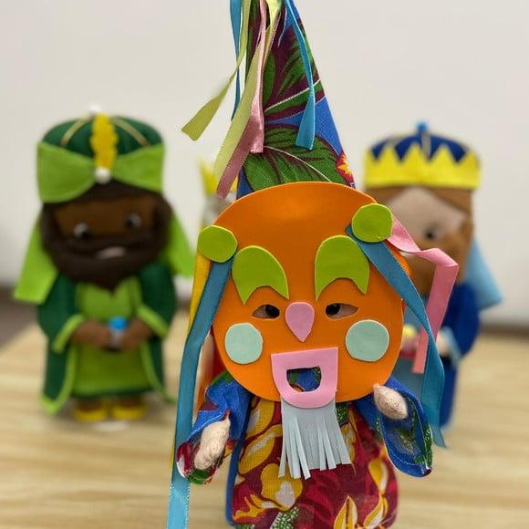 Reis Magos e Bastião de feltro decoração Festa Folia de Reis