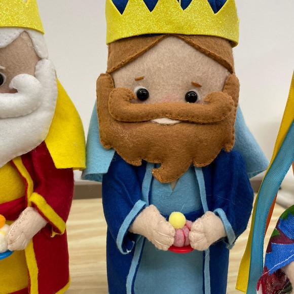 Reis Magos e Bastião de feltro decoração Festa Folia de Reis