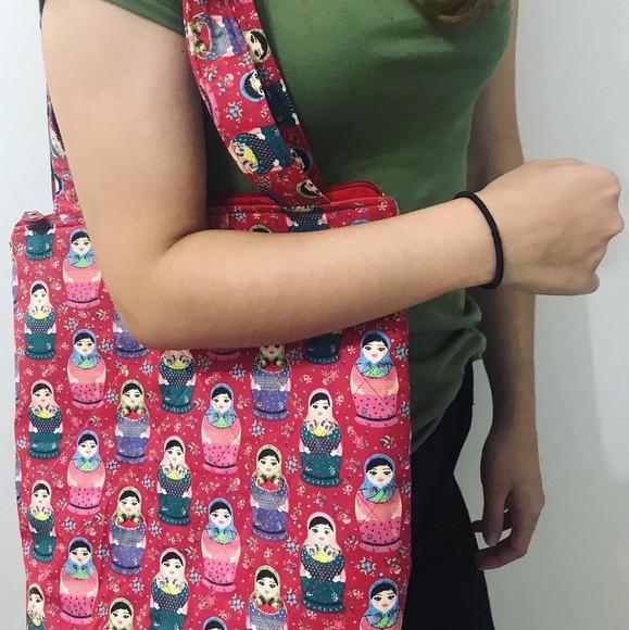 Sacola de Tecido com Zíper presente artesanal