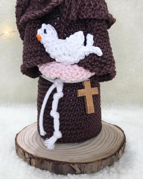 São Francisco de Assis Amigurumi de crochê presente artesanal c