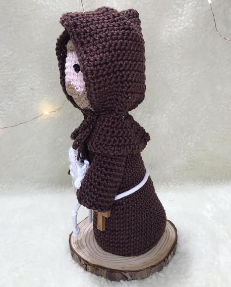 São Francisco de Assis Amigurumi de crochê presente artesanal c