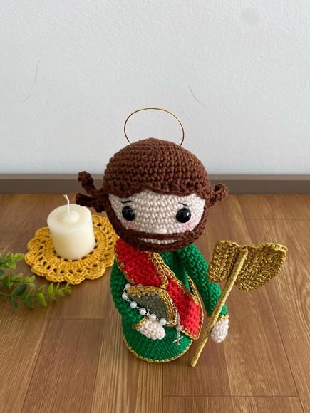 São Judas Tadeu Amigurumi de crochê presente artesanal Santinho