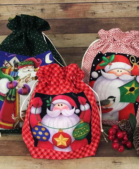 Saquinho Organizador de Tecido embalagem artesanal para Natal