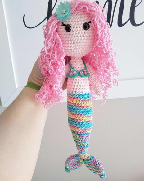 Sereia Amigurumi de crochê presente feito à mão para crianças