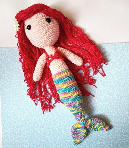 Sereia Amigurumi de crochê presente feito à mão para crianças