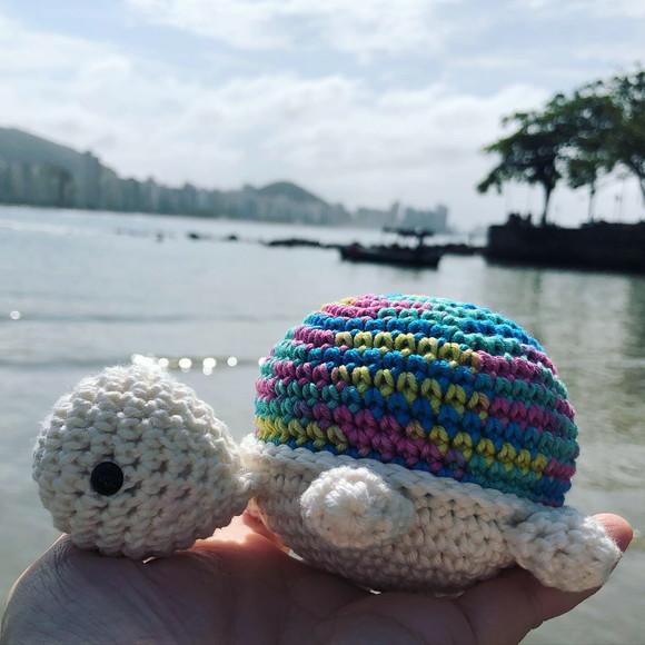 Tartaruga Amigurumi de crochê presente artesanal para crianças