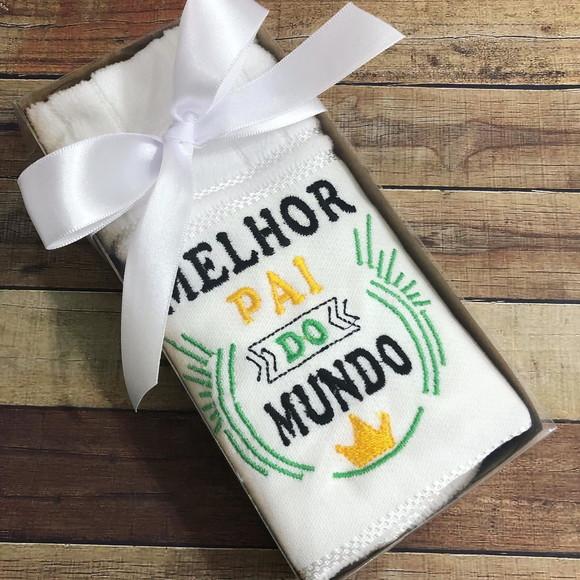 Toalha de Mão Bordada Presente artesanal Dia dos Pais