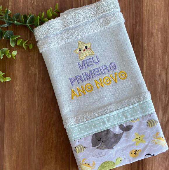 Toalha de Mão Bordada Meu Primeiro Ano Novo presente para o beb?