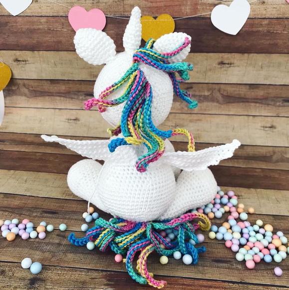 Unicórnio Amigurumi de crochê presente para bebês e crianças