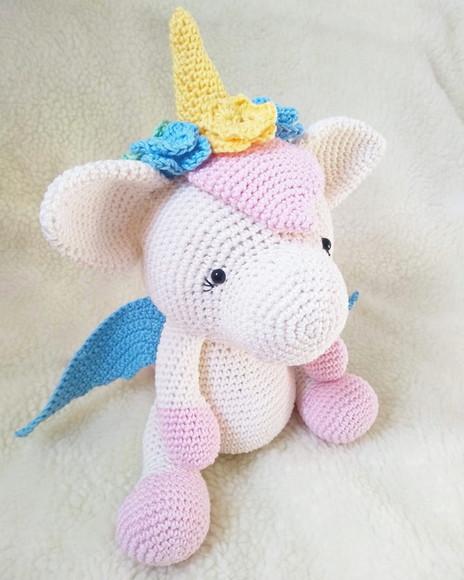 Unicórnio Amigurumi de crochê presente para bebês e crianças
