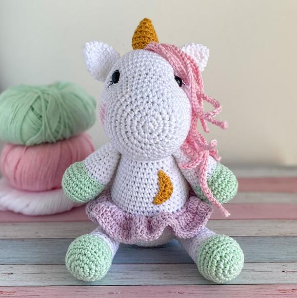 Unicórnio Bailarina Amgurumi de crochê presente para bebês e c