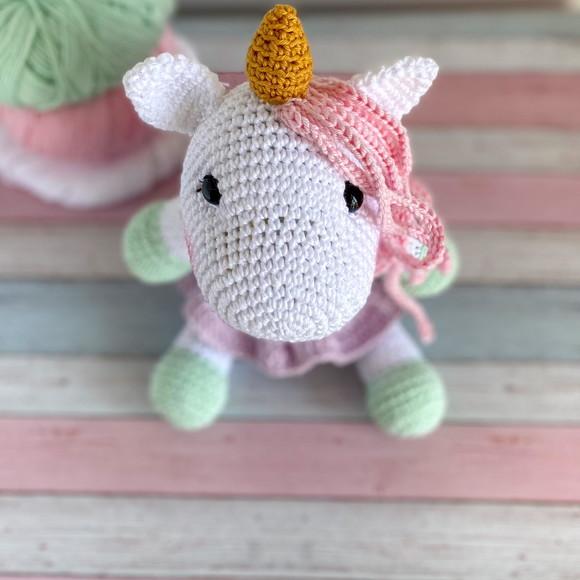 Unicórnio Bailarina Amgurumi de crochê presente para bebês e c