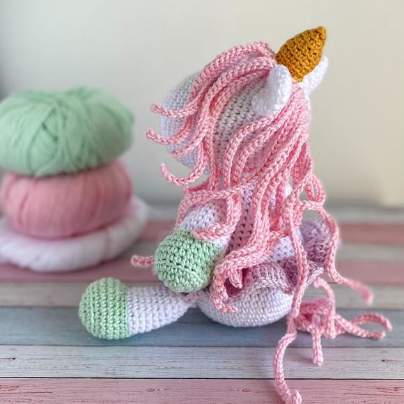 Unicórnio Bailarina Amgurumi de crochê presente para bebês e c