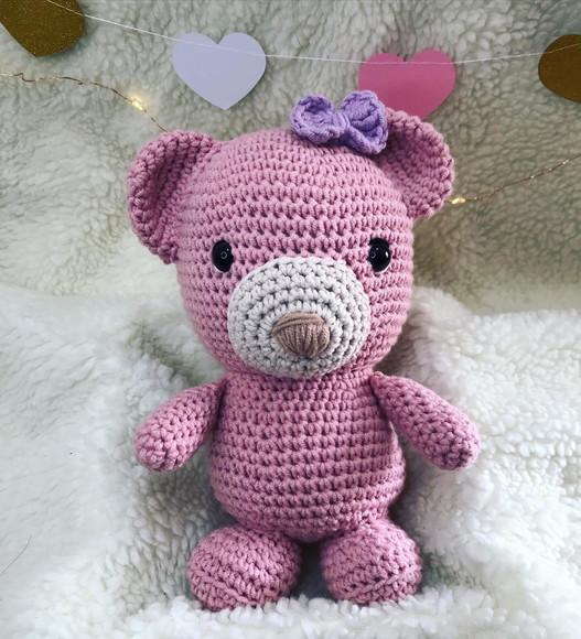 Ursinha Amigurumi de crochê presente artesanal para bebês e cri