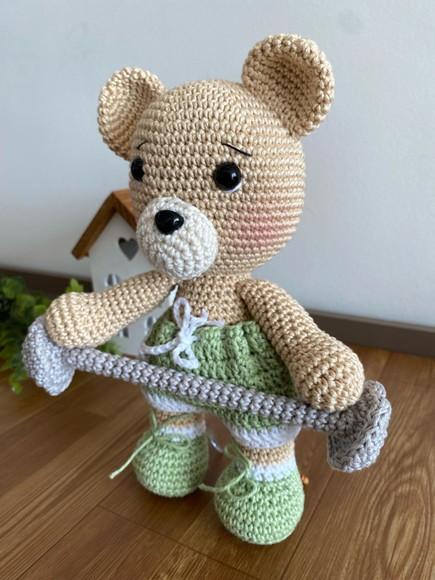 Ursinho Amigurumi Crossfit - Decoração para Quarto de Bebê