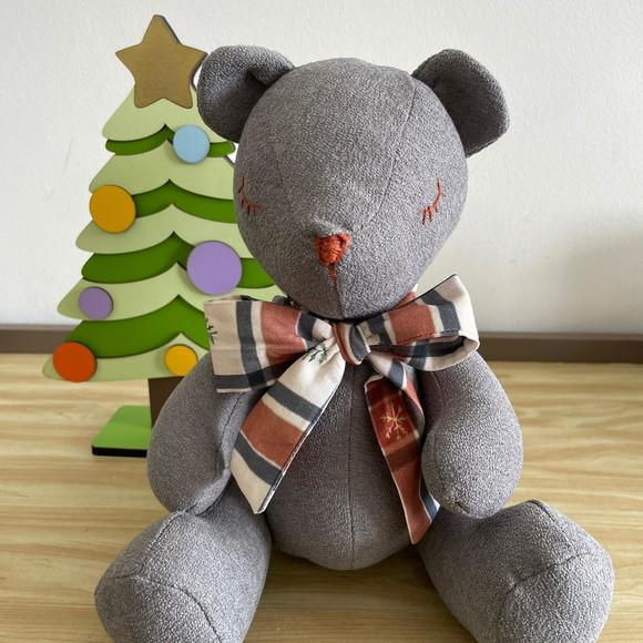 Ursinho de tecido decoração de natal artesanal