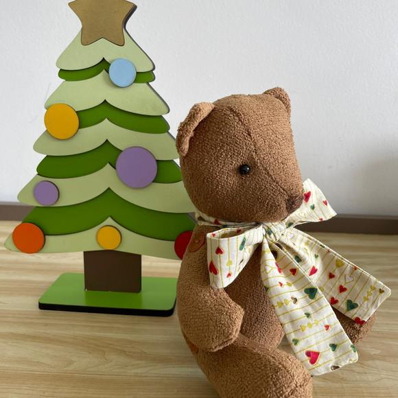 Ursinho de Veludo decoração de natal artesanal