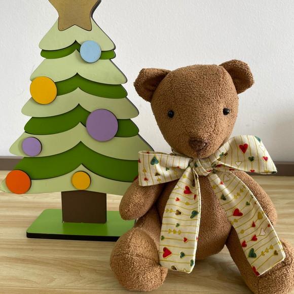 Ursinho de Veludo decoração de natal artesanal
