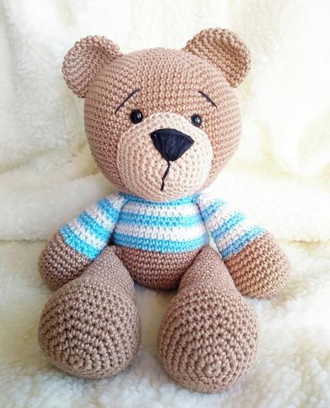 Urso Amigurumi de crochê presente feito à mão