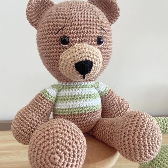 Urso Crossfit amigurumi de crochê presente feito à mão