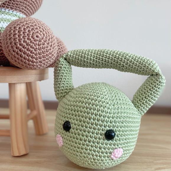 Urso Crossfit amigurumi de crochê presente feito à mão