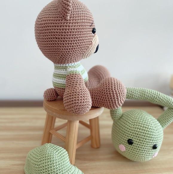Urso Crossfit amigurumi de crochê presente feito à mão