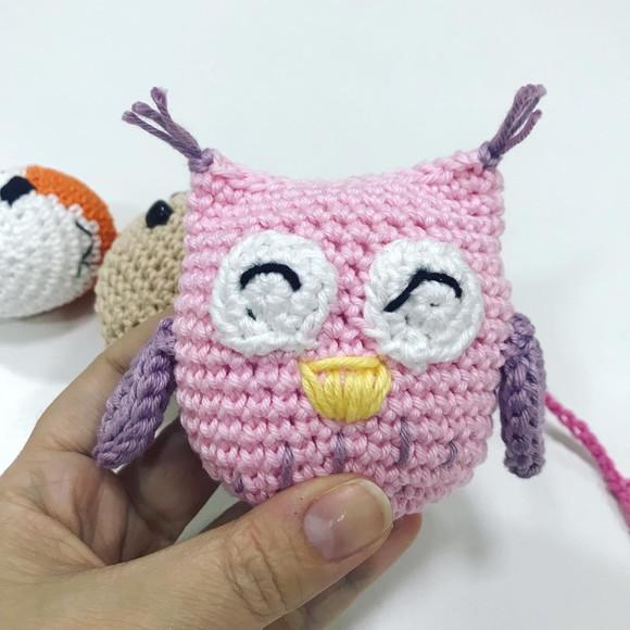 Varal de Bichinhos Amigurumi de crochê decoração feito à mão