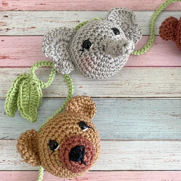 Varal de Bichinhos amigurumi de Crochê decoração feita à mão