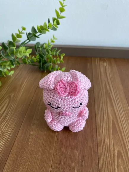 Porquinha Amigurumi de Crochê Presente para Bebê Feito à Mão