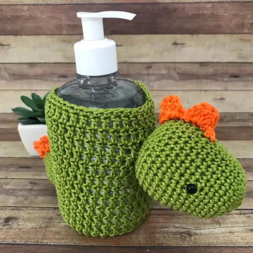 Porta Álcool Gel de Mesa Amigurumi de crochê decoração artesa