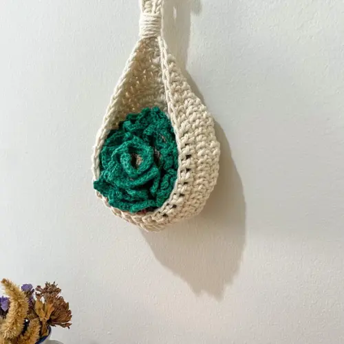 Porta Copos de Crochê Suculentas presente artesanal