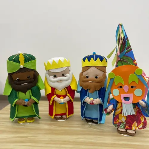 Reis Magos e Bastião de feltro decoração Festa Folia de Reis